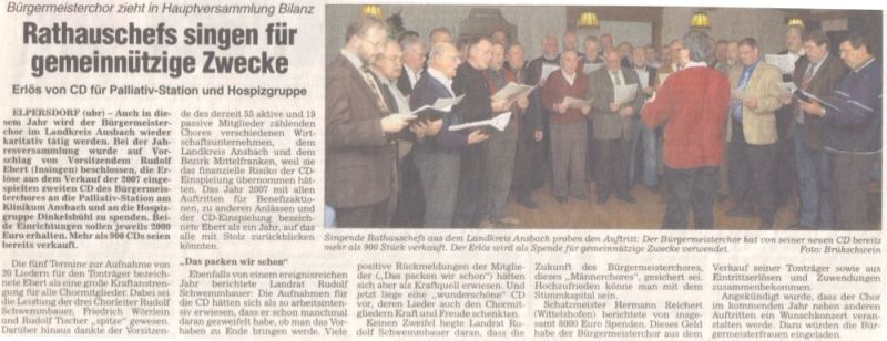 Fränkische Landeszeitung 12. November 2007