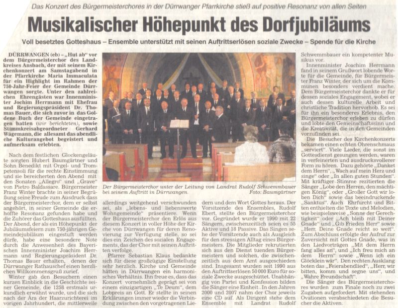 Fränkische Landeszeitung 23. April 2008