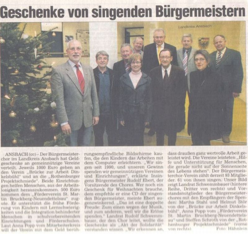 Fränkische Landeszeitung 09. Dezember 2009