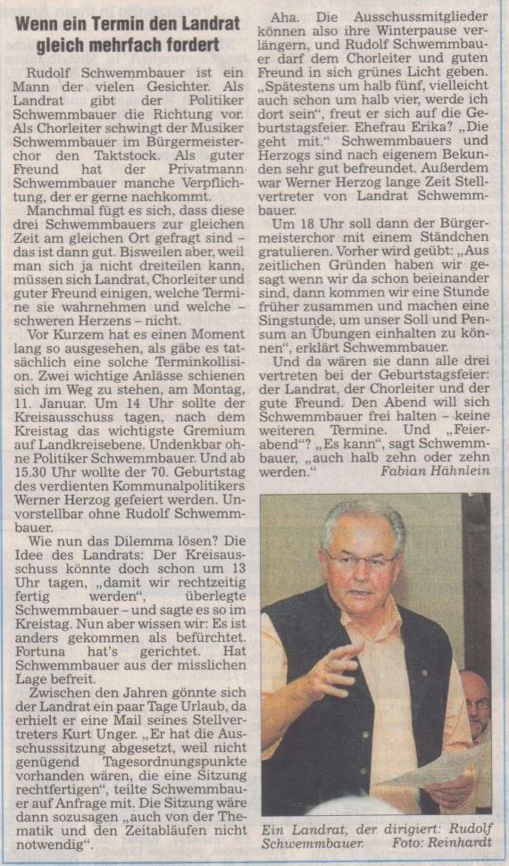 Frnkische Landeszeitung 09. Januar 2010